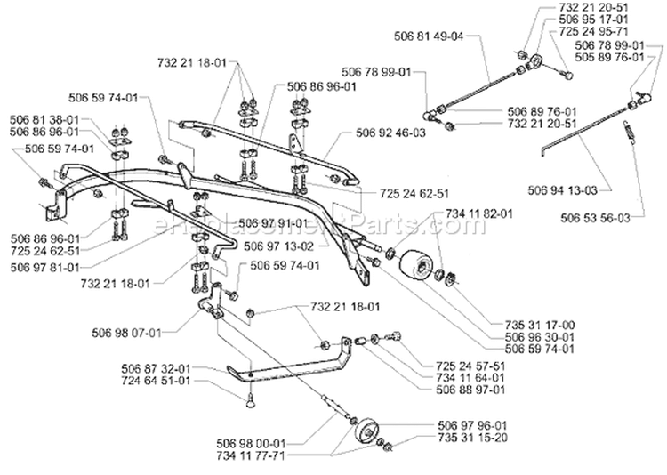 Page H Diagram and Parts List for RIDER 16 2001-01 Husqvarna Lawn Tractor