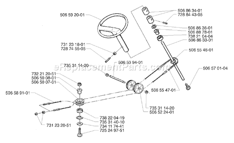 Page R Diagram and Parts List for RIDER 16 USA -2002-02 Husqvarna Lawn Tractor
