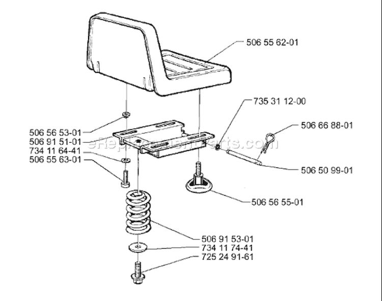 Page N Diagram and Parts List for RIDER 16 H USA Only -2000-02 Husqvarna Lawn Tractor