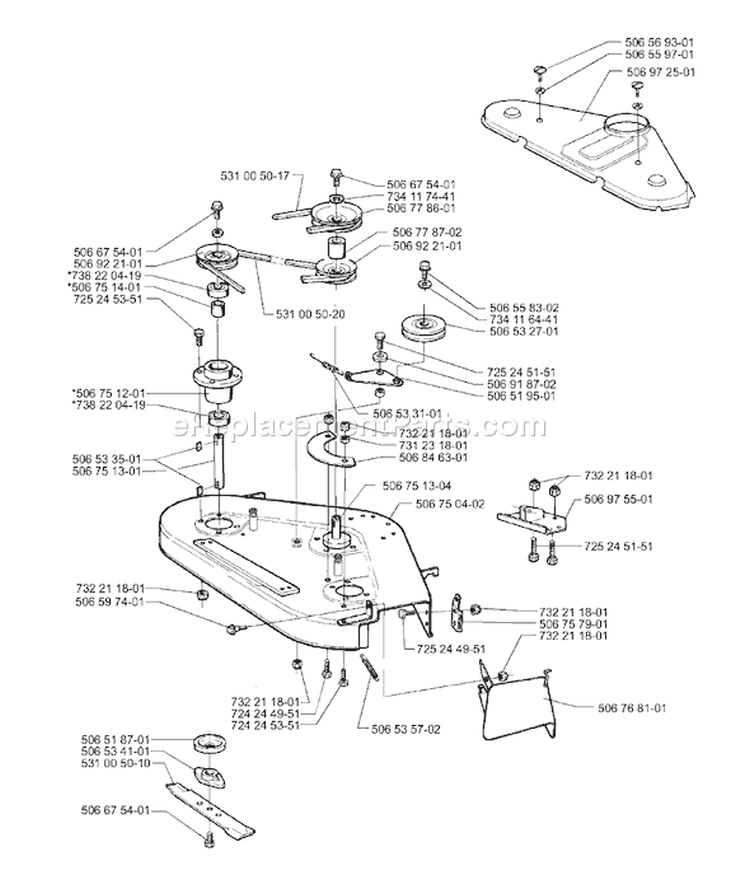 Page C Diagram and Parts List for RIDER 16 H USA Only -2000-02 Husqvarna Lawn Tractor
