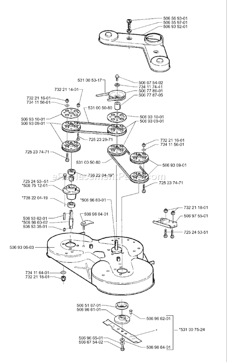 Page D Diagram and Parts List for RIDER 16 H USA Only -2000-02 Husqvarna Lawn Tractor
