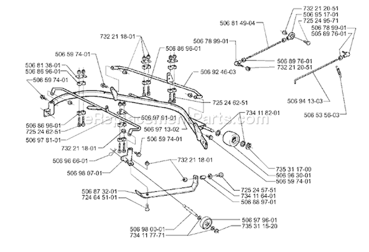 Page E Diagram and Parts List for RIDER 16 H USA Only -2000-02 Husqvarna Lawn Tractor