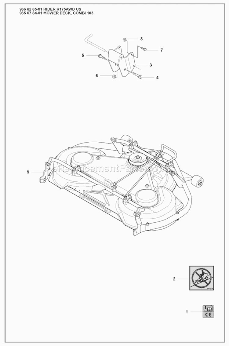 Page R Diagram and Parts List for 175 Rider  AWD USA -2008-05 Husqvarna Lawn Tractor