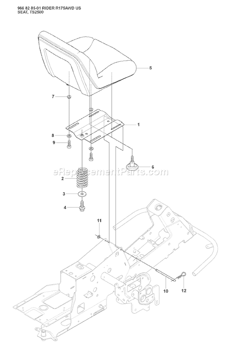 Page W Diagram and Parts List for 175 Rider  AWD USA -2008-05 Husqvarna Lawn Tractor
