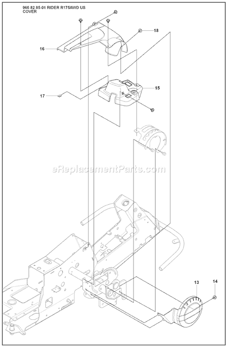 Page H Diagram and Parts List for 175 Rider  AWD USA -2008-05 Husqvarna Lawn Tractor