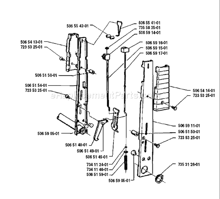 Page K Diagram and Parts List for 850 Rider  12 1990-02 Husqvarna Lawn Tractor
