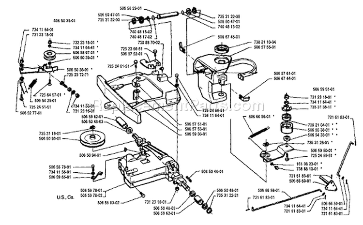 Page C Diagram and Parts List for 850 Rider  12 1991-01 Husqvarna Lawn Tractor