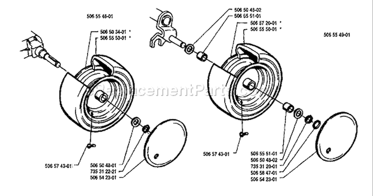 Page P Diagram and Parts List for 850 Rider  12 5K 1991-01 Husqvarna Lawn Tractor