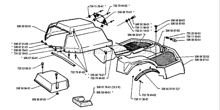 Page I Diagram and Parts List for 850 Rider  12 5K 1991-01 Husqvarna Lawn Tractor