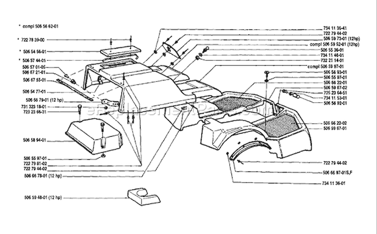 Page K Diagram and Parts List for 850 Rider  8 1989-02 Husqvarna Lawn Tractor