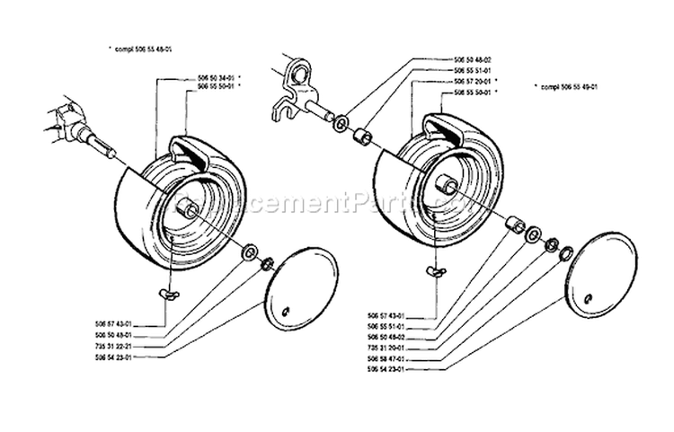 Page O Diagram and Parts List for 850 Rider  8 1989-02 Husqvarna Lawn Tractor