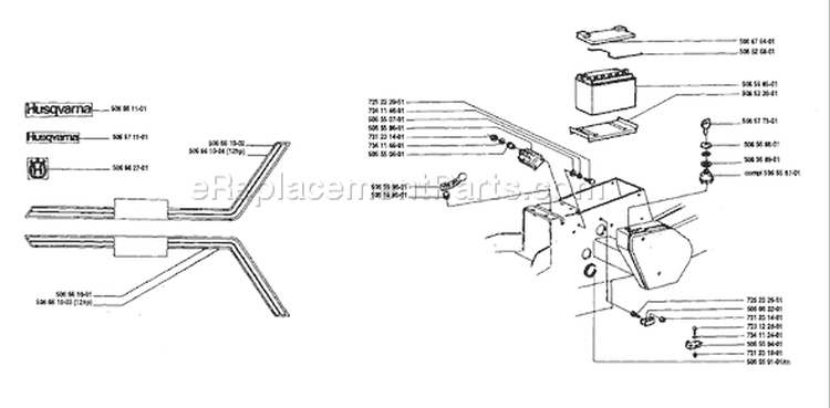 Page B Diagram and Parts List for 850 Rider  8 1989-02 Husqvarna Lawn Tractor