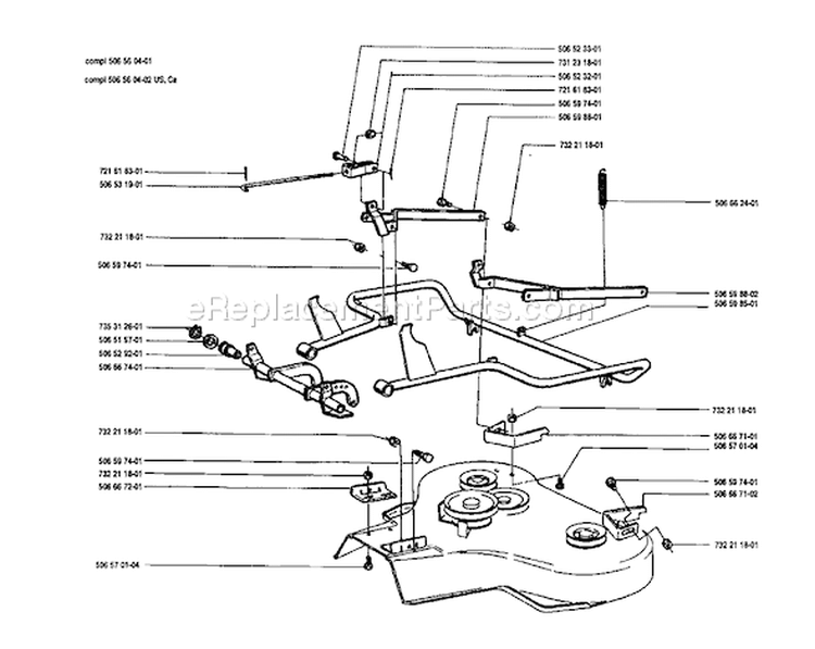 Page D Diagram and Parts List for 850 Rider  8 1989-02 Husqvarna Lawn Tractor