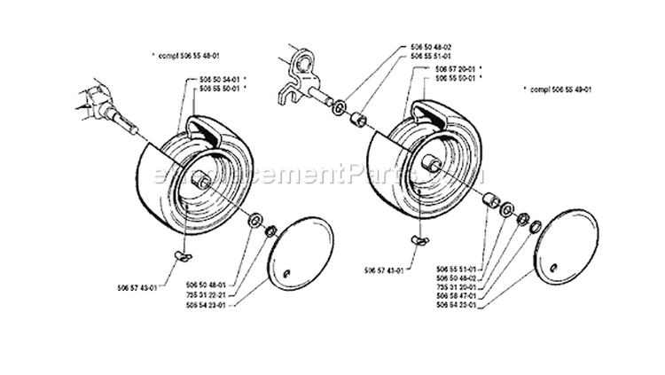 Page M Diagram and Parts List for 850 Rider  12 1990-02 Husqvarna Lawn Tractor
