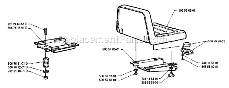 Page N Diagram and Parts List for 850 Rider  12 1990-02 Husqvarna Lawn Tractor