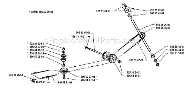 Page B Diagram and Parts List for 850 Rider  B 1990-02 Husqvarna Lawn Tractor