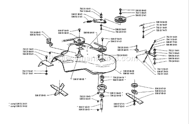 Page C Diagram and Parts List for 850 Rider  12 1990-02 Husqvarna Lawn Tractor