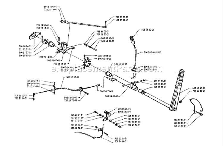 Page G Diagram and Parts List for 850 Rider  B 1990-02 Husqvarna Lawn Tractor