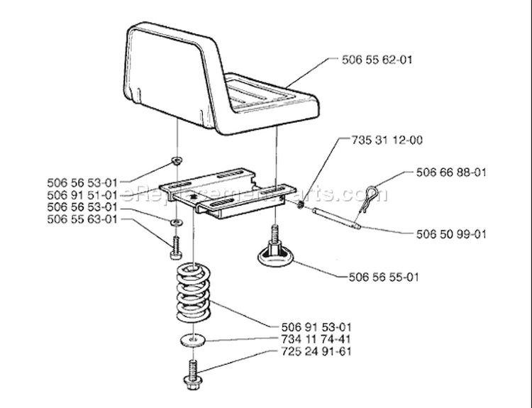 Page N Diagram and Parts List for 970 Rider  1998-01 Husqvarna Lawn Tractor