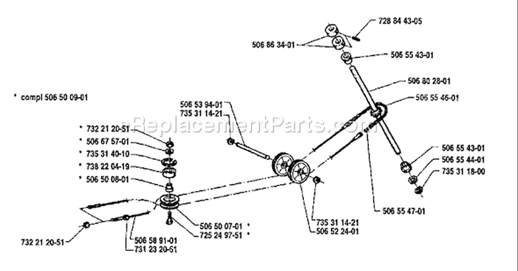 Page M Diagram and Parts List for 970 Rider  125 1992-03 Husqvarna Lawn Tractor