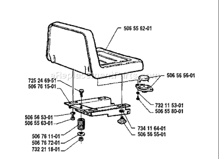 Page L Diagram and Parts List for 970 Rider  12 S 1992-03 Husqvarna Lawn Tractor