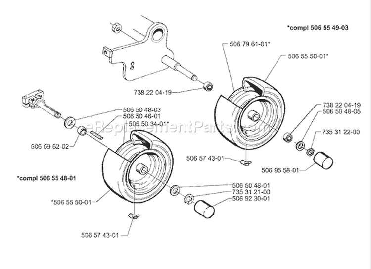 Page R Diagram and Parts List for 970 Rider  H-15 1998-01 Husqvarna Lawn Tractor