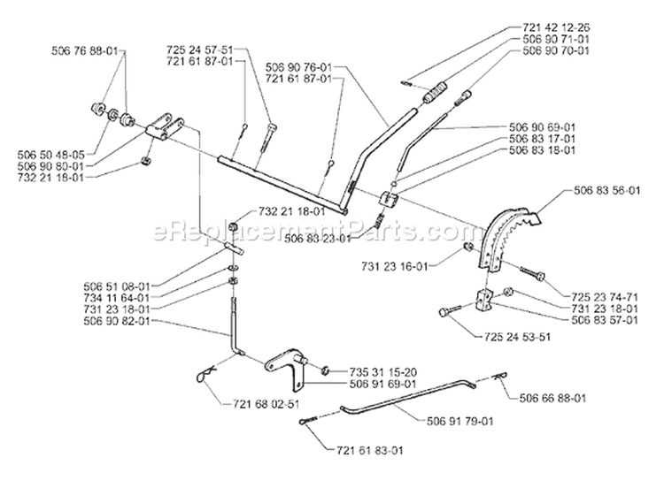 Page B Diagram and Parts List for 970 Rider  H-15 1998-01 Husqvarna Lawn Tractor