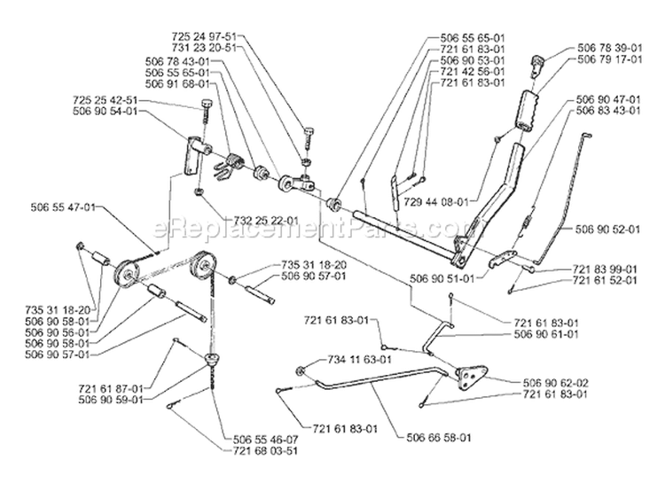 Page E Diagram and Parts List for 970 Rider  H-15 1998-01 Husqvarna Lawn Tractor