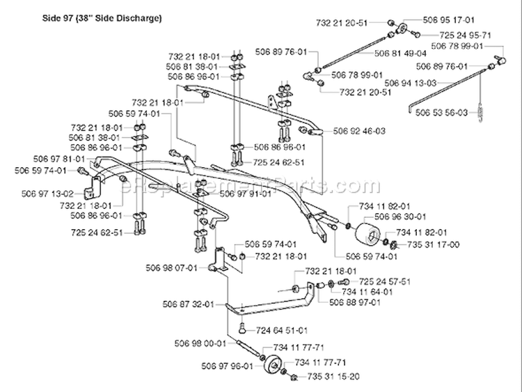 Page M Diagram and Parts List for RIDER Pro 15-V2 2003-01 Husqvarna Lawn Tractor