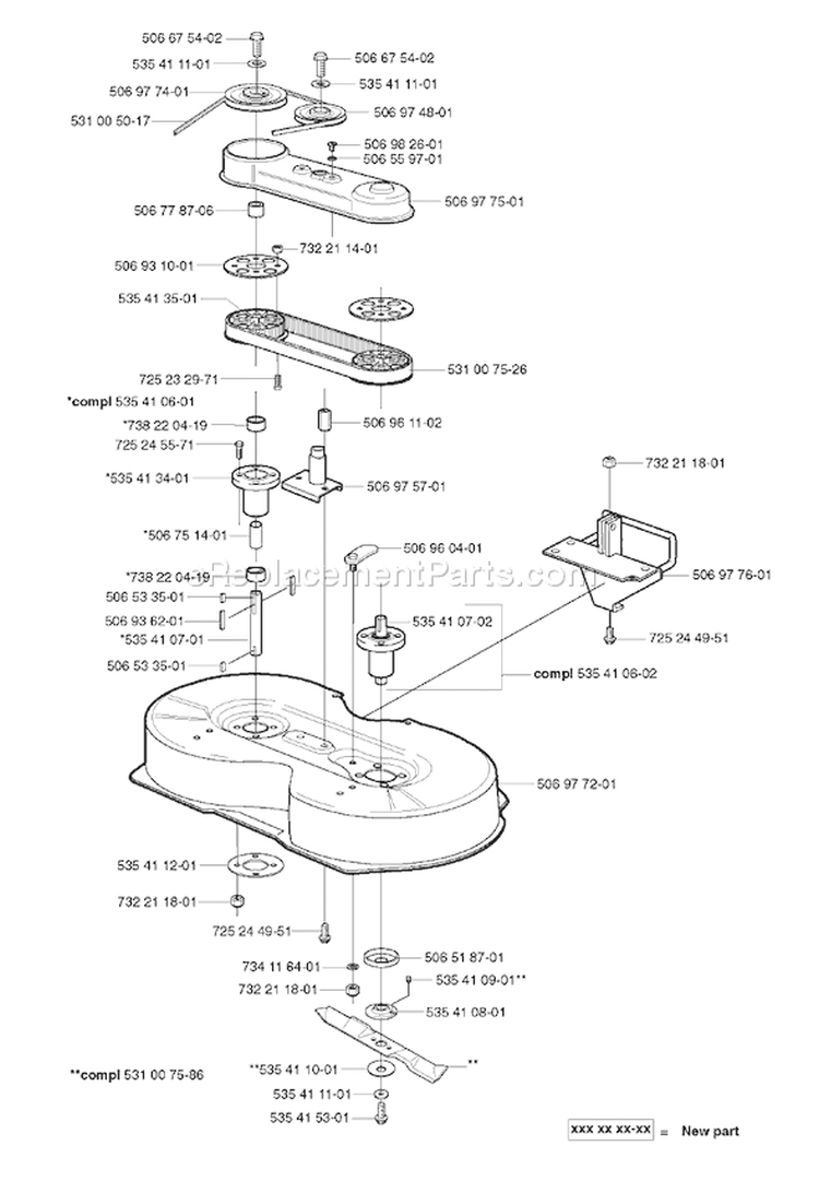 Page F Diagram and Parts List for RIDER Pro 15-V2 2003-01 Husqvarna Lawn Tractor