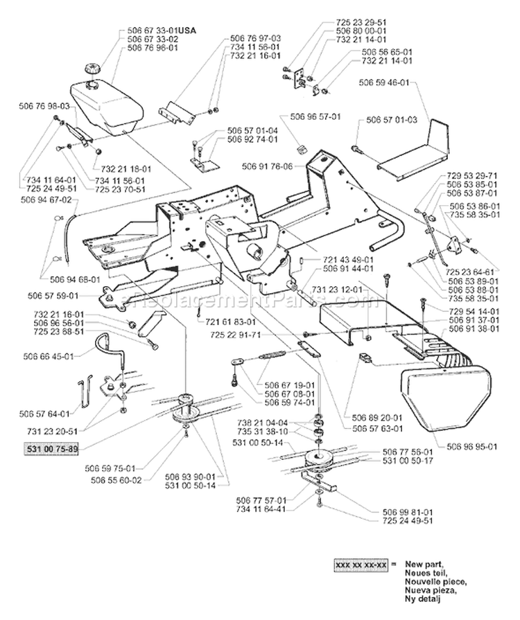 Page B Diagram and Parts List for RIDER Pro 15 2001-02 Husqvarna Lawn Tractor