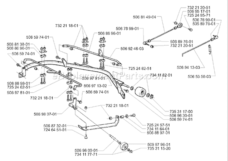 Page H Diagram and Parts List for RIDER Pro 15 2001-02 Husqvarna Lawn Tractor