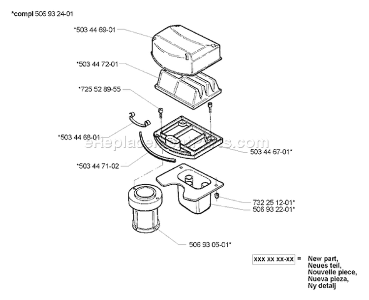 Page A Diagram and Parts List for RIDER Proflex 18 2001-01 Husqvarna Lawn Tractor