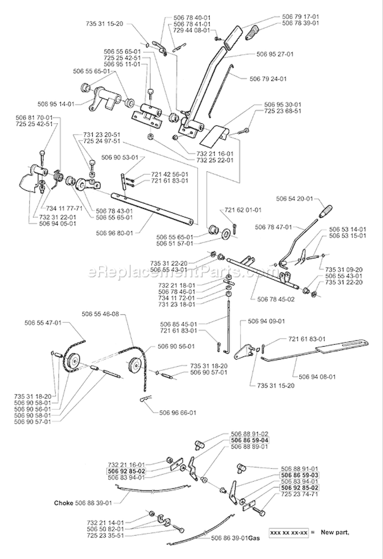 Page L Diagram and Parts List for RIDER Proflex 21 USA -2001-02 Husqvarna Lawn Tractor