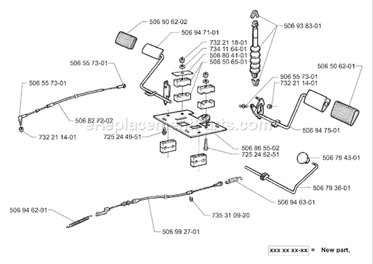 Page M Diagram and Parts List for RIDER Proflex 21 USA -2001-02 Husqvarna Lawn Tractor