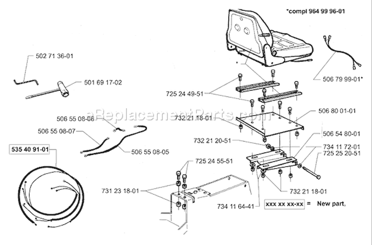 Page P Diagram and Parts List for RIDER Proflex 21 USA -2001-02 Husqvarna Lawn Tractor