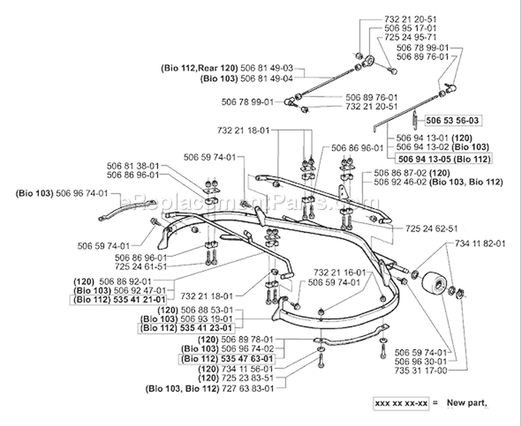 Page F Diagram and Parts List for RIDER Proflex 21 USA -2001-02 Husqvarna Lawn Tractor