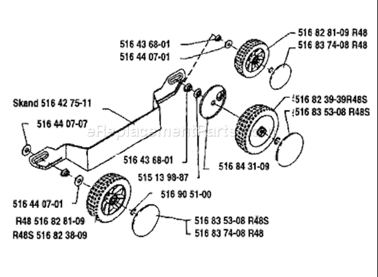 Page J Diagram and Parts List for ROYAL 19 S-2T 1993-05 Husqvarna Lawn Mower