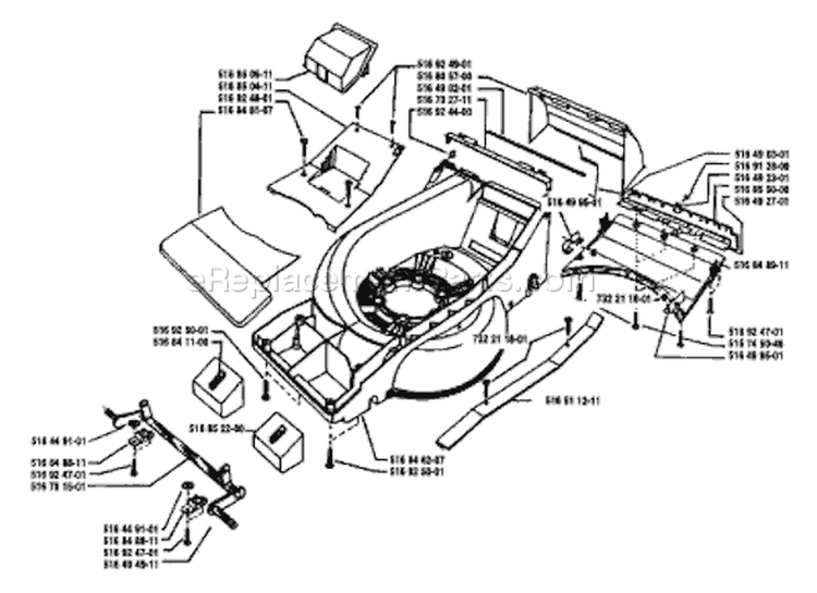 Page C Diagram and Parts List for ROYAL 53 S 1990-06 Husqvarna Lawn Mower