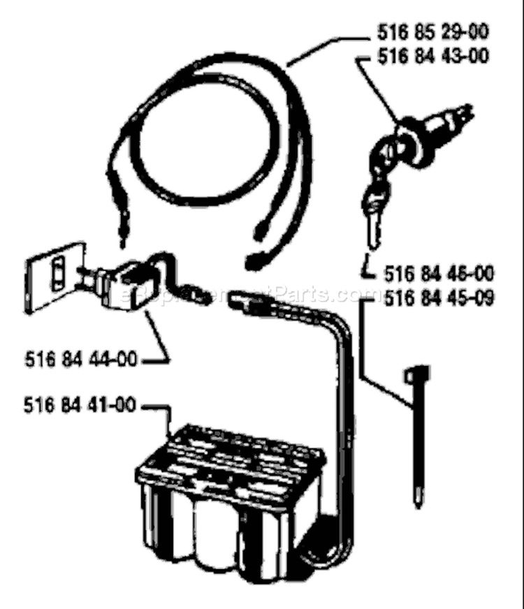 Page F Diagram and Parts List for ROYAL 53 S 1990-06 Husqvarna Lawn Mower