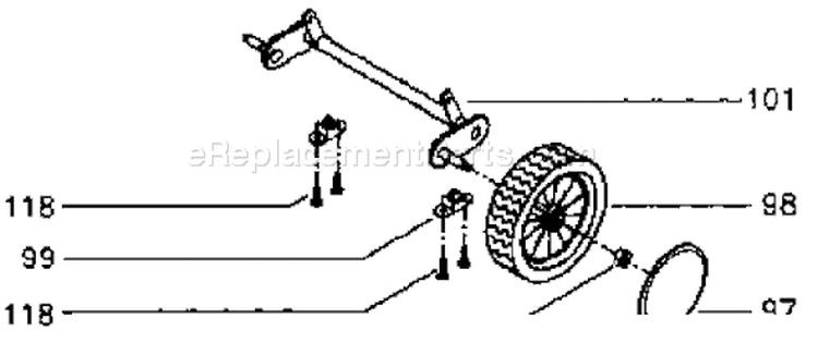 Page C Diagram and Parts List for ROYAL 53 S 1995-02 Husqvarna Lawn Mower