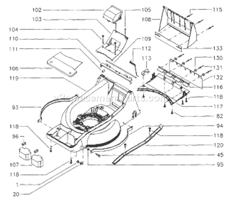 Page D Diagram and Parts List for ROYAL 53 S USA -1998-11 Husqvarna Lawn Mower
