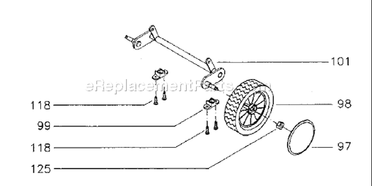 Page G Diagram and Parts List for ROYAL 53 S USA -1998-11 Husqvarna Lawn Mower