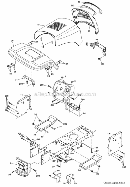 Page A Diagram and Parts List for SO1638LT 2006-01 Husqvarna Lawn Tractor