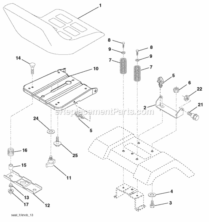 Page H Diagram and Parts List for SO17542LT 2006-01 Husqvarna Lawn Tractor