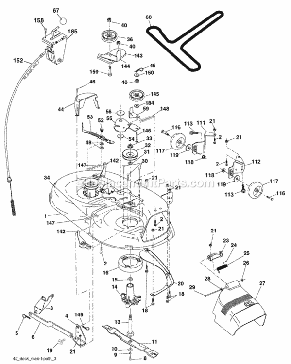 Page F Diagram and Parts List for SO19H42LT 2006-01 Husqvarna Lawn Tractor
