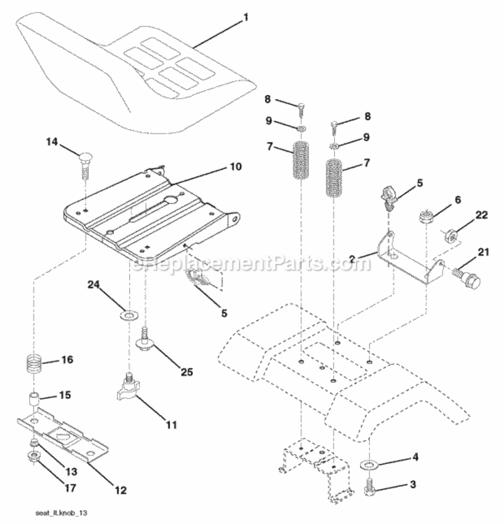 Page H Diagram and Parts List for SO19H42LT 2006-01 Husqvarna Lawn Tractor