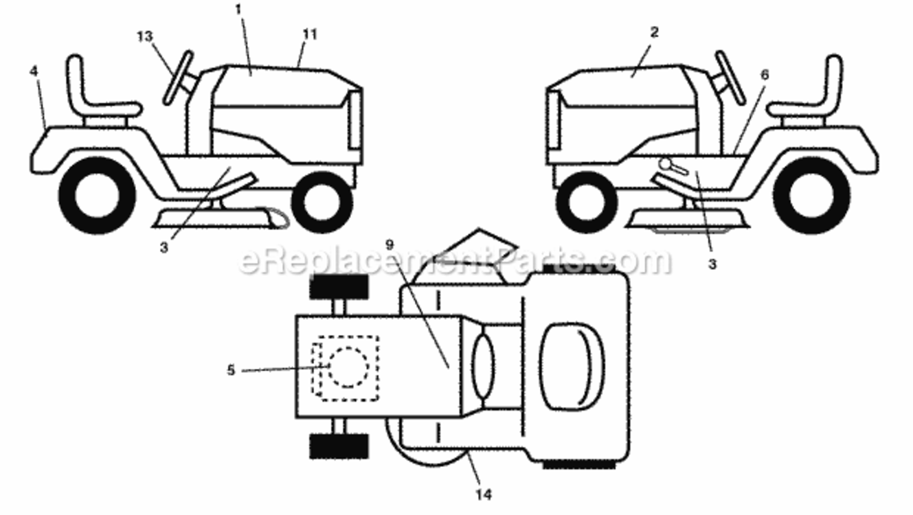 Page B Diagram and Parts List for SO21H48YT 2006-01 Husqvarna Lawn Tractor