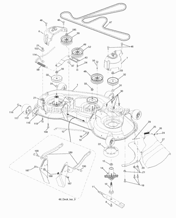 Page F Diagram and Parts List for SO21H48YT 2006-01 Husqvarna Lawn Tractor