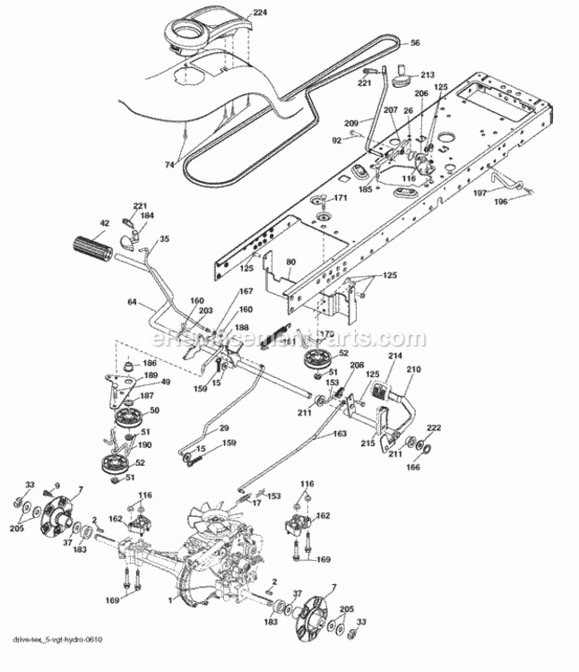 Page C Diagram and Parts List for SOGT22H48 2006-01 Husqvarna Lawn Tractor